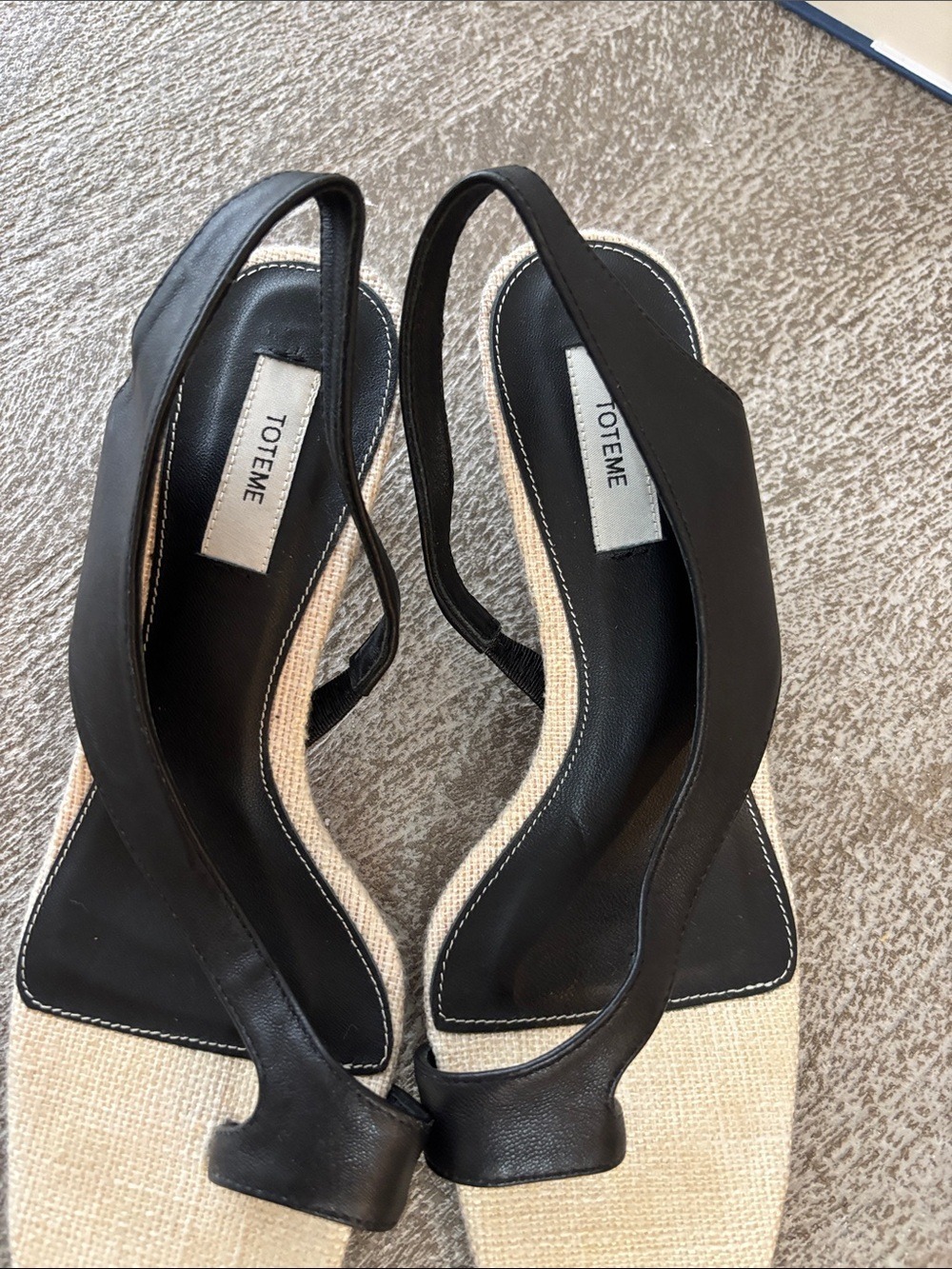 Black and Natural Slingback Sandals - Picture 4 of 4